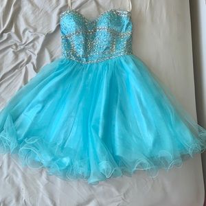 Lt blue cocktail corset dress. Size 6